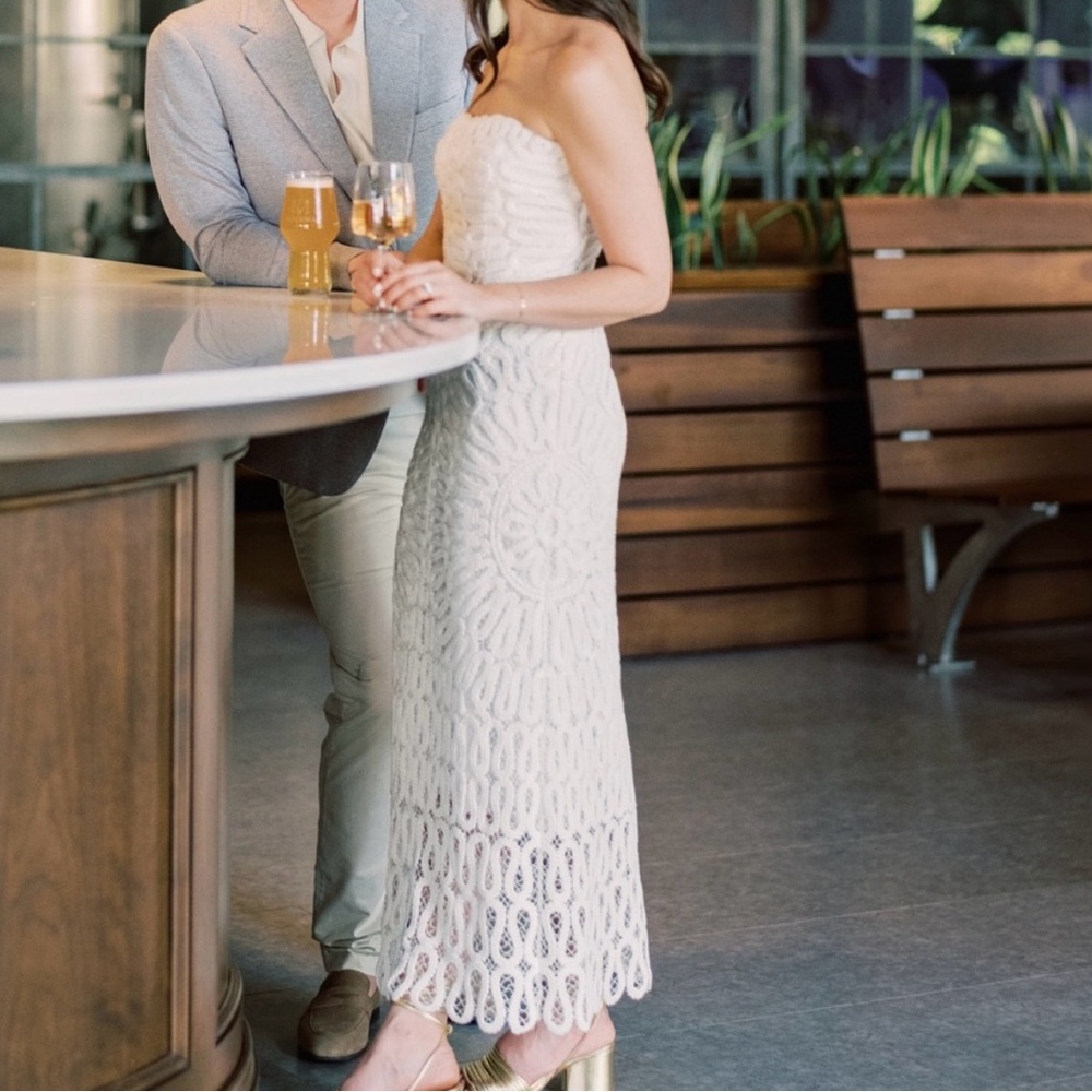 Simkhai New Elise Crochet Long Dress In White Size 12 $1,295.00 - Picture 8 of 16